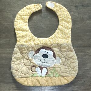 Handmade Yellow Monkey Baby Bib-Perfect Gift